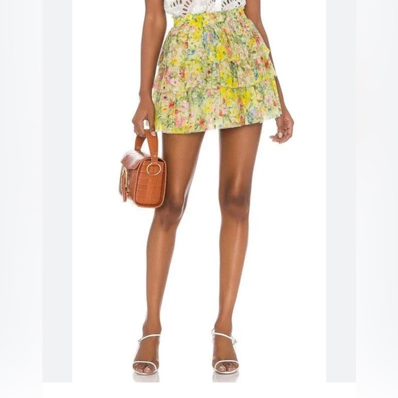 LoveShack Fancy Brynlee Skirt Rainbow Skies floral silk blend NWT - Picture 13 of 13